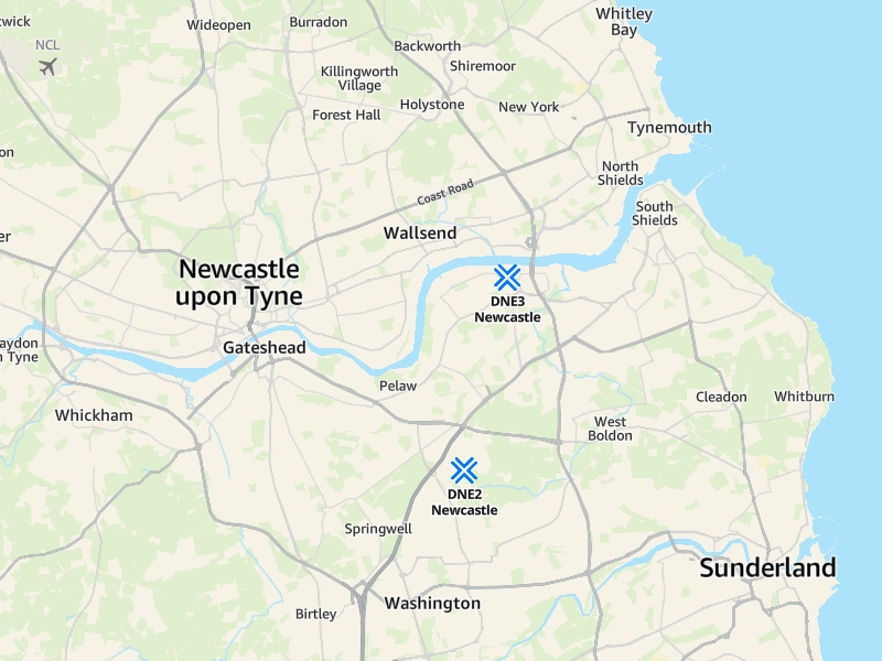 Map showing the  Amazon stations