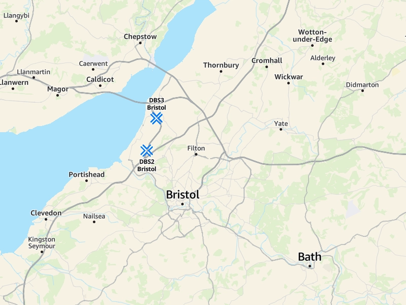 Map showing the  Amazon stations