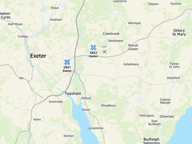 Map showing the  Amazon stations