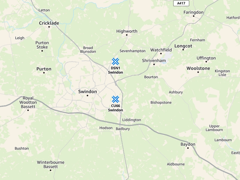 Map showing the  Amazon stations